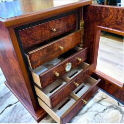 Cigarspa Elektronik Nemlendiricili 5 Çekmeceli Humidor Puro Kutusu Karaağaç - 3