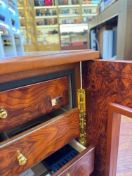 Cigarspa Elektronik Nemlendiricili 5 Çekmeceli Humidor Puro Kutusu Karaağaç - 4