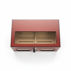 Cigarspa Elektronik Nemlendiricili Camlı Puro Kutusu Humidor Maun - 4