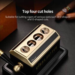 Classical Masa Puro Kesici Giyotin Siyah Gold 4lü - CigarLoong (1)