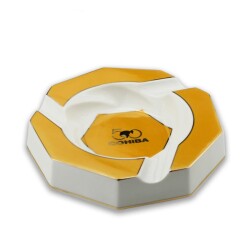 Cohiba 50.Yıl 9 Kenar Seramik Puro Küllüğü Sarı 3lü - COHİBA