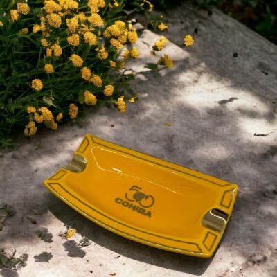 Cohiba 50.Yıl Seramik Puro Küllüğü Sarı/Gold 2li - 2