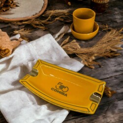 Cohiba 50.Yıl Seramik Puro Küllüğü Sarı/Gold 2li - 3