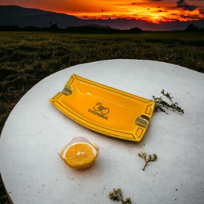 Cohiba 50.Yıl Seramik Puro Küllüğü Sarı/Gold 2li - 4