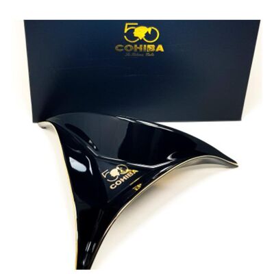 Cohiba 50.Yıl Üçgen Lüks Seramik Puro Küllüğü Siyah 3lü - 2