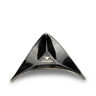 Cohiba 50.Yıl Üçgen Lüks Seramik Puro Küllüğü Siyah 3lü - 1