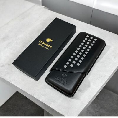 Cohiba Behike Deri Puro Kılıfı 3lü Siyah/Byz (64Ring) - 4