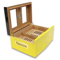 Cohiba Camlı Puro Kutusu Humidor Sarı 70's - Cigarte (1)