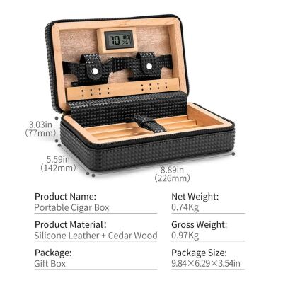 Cohiba Deri Puro Taşıma Çantası Siyah - 3