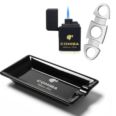 Cohiba Küllük Çakmak ve Metal Kesici Puro Aksesuar Seti Wide Tekli - 2