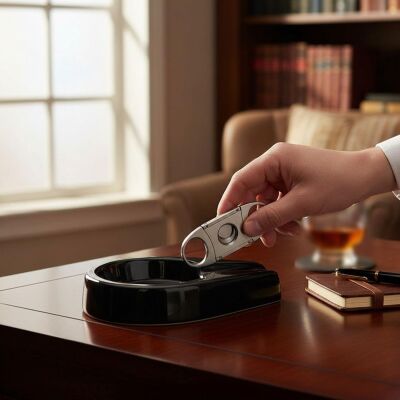 Cohiba Logolu Seramik Puro Küllüğü Siyah Oval Tekli - 3