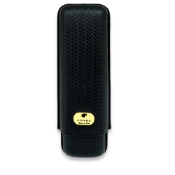 Cohiba Örme Desen Deri Puro Kılıfı 2li Siyah (64Ring) - Cigarte