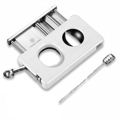 Çok Fonsiyonlu Metal Double Puro Kesici Delici ve İğne Beyaz - 2