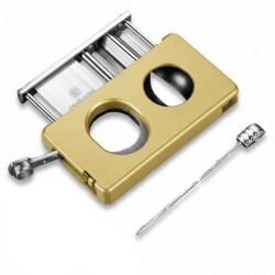 Çok Fonsiyonlu Metal Double Puro Kesici Delici ve İğne Sarı - CigarLoong (1)