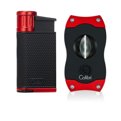 Colibri Evo Puro Çakmak + V Kesici Seti Kırmızı - 1