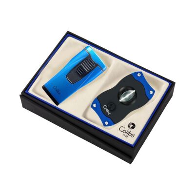 Colibri Monaco Puro Çakmak + V Kesici Seti Metalik Mavi - 2