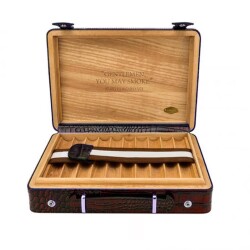 Croco Desen Seyahat Puro Kutusu Humidor İçi Sedir Kahve 18's - Lubinski (1)