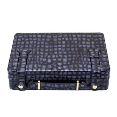 Croco Desen Seyahat Puro Kutusu Humidor İçi Sedir Siyah 18's - 1