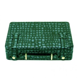 Croco Desen Seyahat Puro Kutusu Humidor İçi Sedir Yeşil 18's - Lubinski