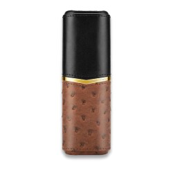 Croco Desenli Sedirli Deri Puro Kılıfı 2'li Kahve 58Ring - CigarLoong