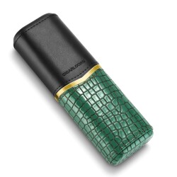 Croco Desenli Sedirli Deri Puro Kılıfı 2'li Yeşil 58Ring - CigarLoong (1)