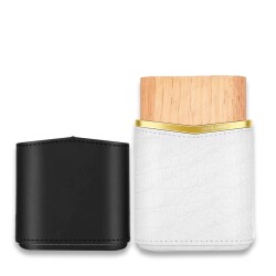 Croco Desenli Sedirli Deri Puro Kılıfı 4'lü Beyaz 58Ring - CigarLoong (1)