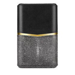 Croco Desenli Sedirli Deri Puro Kılıfı 4'lü Grey 58Ring - CigarLoong