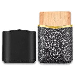 Croco Desenli Sedirli Deri Puro Kılıfı 4'lü Grey 58Ring - CigarLoong (1)