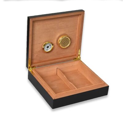 Cuban Flag Desen Puro Kutusu Humidor İçi Magnetli Siyah 20s - 3