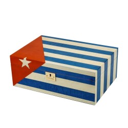 Cuban Flag Humidor Puro Kutusu Mavi Beyaz Lake 80s - Lubinski