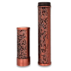 Damascus Desen Metal Puro Kılıfı Tüpü Tekli Bronze 50 Ring - CigarLoong (1)