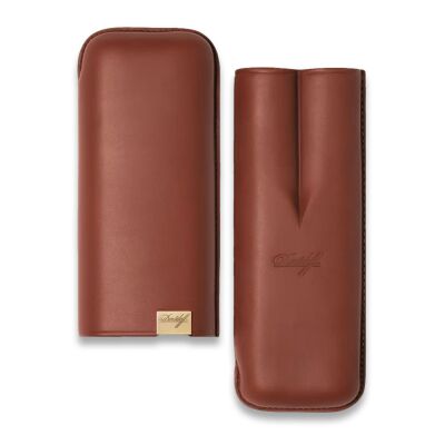 Davidoff Iconic Seri Deri Puro Kılıfı Kahve Gold 2li 64 Ring - 2