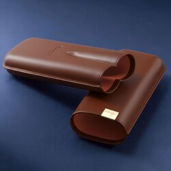 Davidoff Iconic Seri Deri Puro Kılıfı Kahve Gold 2li 64 Ring - 3