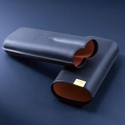 Davidoff Iconic Seri Deri Puro Kılıfı Lacivert Gold 2li 64 Ring - 3