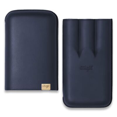 Davidoff Iconic Seri Deri Puro Kılıfı Lacivert Gold 3lüi 64 Ring - 2
