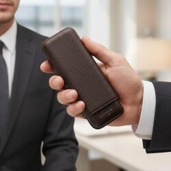 Davidoff Leaf Deri Puro Kılıfı Kahve XL 2li 64 Ring - 3