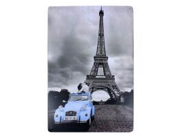 Dekoratif Vintage Metal Pano Eifell Citroen 20x30 - T-BEK