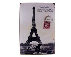 Dekoratif Vintage Metal Pano Eifell Post 20x30 - T-BEK