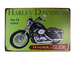 Dekoratif Vintage Metal Pano Harley Motor 20x30 - Thumbnail