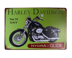 Dekoratif Vintage Metal Pano Harley Motor 20x30 - T-BEK