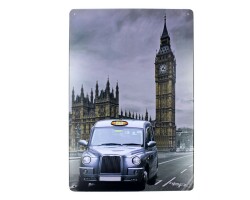 Dekoratif Vintage Metal Pano London Taxi 20x30 - T-BEK