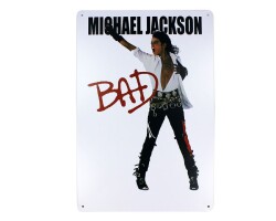 Dekoratif Vintage Metal Pano M.Jackson BAD 20x30 - T-BEK