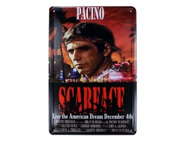Dekoratif Vintage Metal Pano Scarface 20x30 - T-BEK