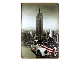 Dekoratif Vintage Metal Pano WTC Newyork 20x30 - Thumbnail