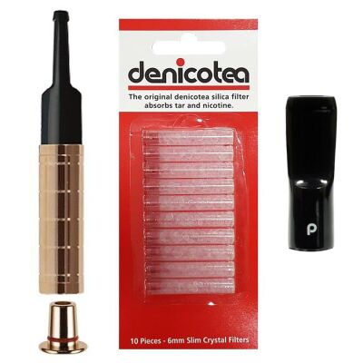Denicotea 25008 Karbon Filtreli 6-9mm Lüks Slim Sig.Ağızlığı Rose - 3
