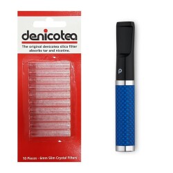 Denicotea 25012 Karbon Filtreli 6-9mm Lüks Slim Sig.Ağızlığı Mavi Karbon - 3
