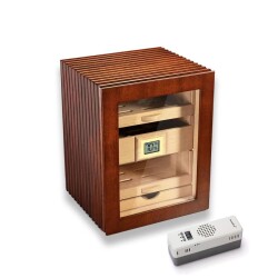 Elektronik Nemlendiricili Camlı 3 Çekmeceli Puro Kutusu Humidor Ceviz - CigarLoong