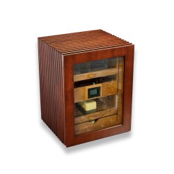 Elektronik Nemlendiricili Camlı 3 Çekmeceli Puro Kutusu Humidor Ceviz - 3
