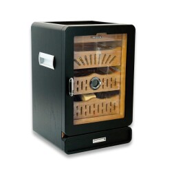 Elektronik Nemlendiricili Camlı 4 Çekmeceli Puro Kutusu Humidor Siyah - 3