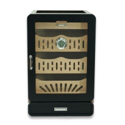 Elektronik Nemlendiricili Camlı 4 Çekmeceli Puro Kutusu Humidor Siyah - 5